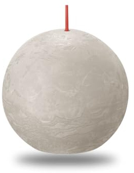 BOLSIUS Sandgrå rustik boll ljus 8 cm