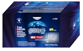 Schillings gastro Global WC Tabs Toilette - Reinigungstablette mit Lemon Duft und 3-Phasen Formel Reiniger für WC, Urinal, Bidet & Spülkasten (50 Stück)