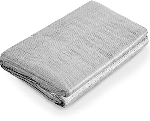 SunnyRoyal 10'x20' Multipurpose use 10 Mil Heavy Duty Tarp Cover, Waterproof, UV Resistant, Poly Tarpaulin with Grommets for Camping, Roof, Patio, Pool, Vehicle, Boat, BBQ Island Cover (Silver)