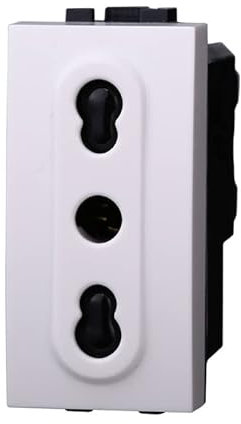Presa Bipasso Bivalente 2P+T 10/16A, Compatibile Con Bticino Living Light (1 Pezzo, Bianco)