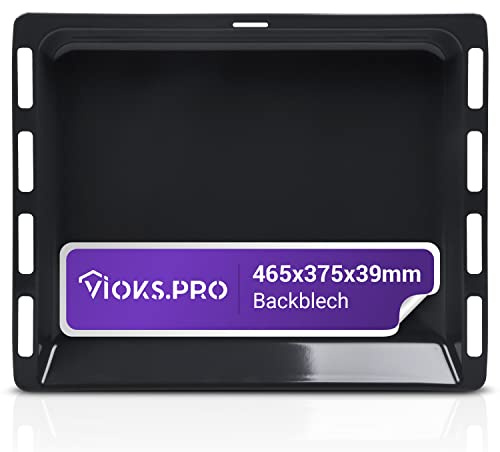 Vioks.pro Tiefes Backblech 465x375 x39 mm Ersatz für Siemens Backblech Bosch 00574912 & Fettpfanne Backofen emailliert/Bаckblech Ausziehbar