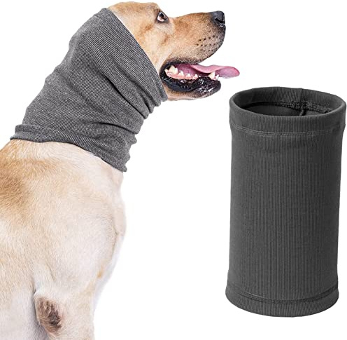 Cache-oreilles pour chien,Protection contre le bruit et le bruit,Aide à calmer votre animal de compagnie, anti-anxiété au niveau du bruit (taille L, gris)