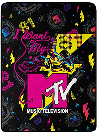 Northwest MTV Micro Raschel Throw Blanket, 46 x 60, I Want My