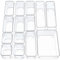 SMAZIUL 14 Pcs Clear Drawer Organiser with 4 sizes Desk Organizer ideal for organizing, cosmetics, makeup, jewelry, office supplies, bathroom accessories & much more