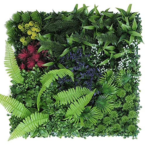 MALAIDOG Confezione da 12 Pannelli di Parete in Erba sullo Sfondo, Siepi Artificiali in Legno di Bosso Parete Verde, Parete in Erba Finta Quadrata da 20 Pollici per Recinzione da Giardino