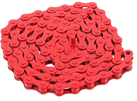 Toddmomy Red Bicycle Chain Single Speed 94-Link Steel Chain for Road and BMX Bike Drivetrain Replacement