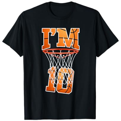 Festa di compleanno a tema basket «I'm 10th Kids» Maglietta
