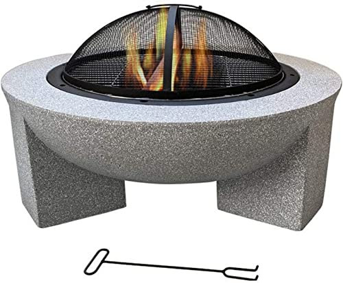 Braciere per barbecue per feste all'aperto con ripiano per griglia, braciere per giardino e patio con braciere per barbecue rotondo a legna per feste all'aperto