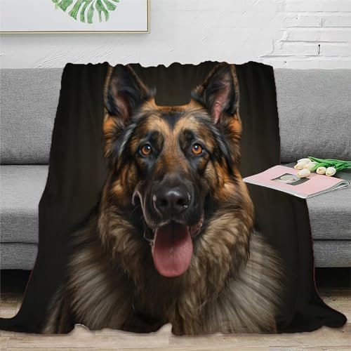 KeAan Deutscher Schäferhund Haustier Hund Decke Kuscheldecke Plüschdecke Printdesign Couchdecke MikrofaserDecke 50x60inch(127x152cm)
