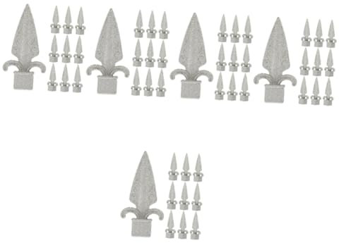 Toddmomy 50pièces Piquets De Clôture Aluminium Avec Toppers Élégants Pour Jardin Finitions Résistantes Aux Intempéries Et Design Créatif Pour Décoration Extérieure