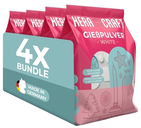 Keracraft Gießpulver weiß 4x4,5kg - Reliefgießpulver weiß für kreative Projekte