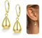 Adramata Damen-Ohrringe, Silber 925, vergoldet, 14 K, Ohrringe, Tropfenform, Modeschmuck, Ohrringe, Damen, Gold, Silber, Geschenk für Damen, Sterling Silber Kupfer Silber