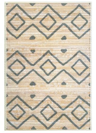 Acomoda Textil – Alfombra de Bambú Natural Ecológica para Interior y Exterior. Alfombra Resistente, Antideslizante y Cómoda para Dormitorio, Salón y Jardín. (Rombos, 60x90 cm)