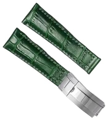 honyeuk Echtes Lederarmband für Rolex Ghost Daytona Yacht Logtype Wasserarmband mit Butterfly-Schnalle. Armband 20 mm(Smokey Mauve,20mm)