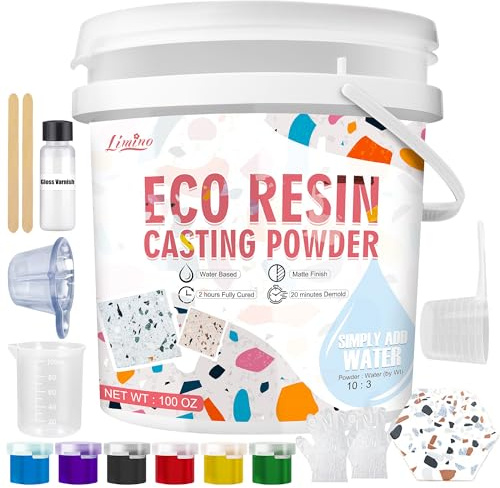 Polvo de fundición de resina Eco - 2.8kg kit de polvos de resina de cerámica, curado rápido, fácil de desmoldarse - sin tóxico, inodoro, yeso escultura para manualidades de arte doméstico de bricolaje