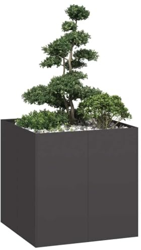 vidaXL Odlingslåda svart 80x80x80 cm stål