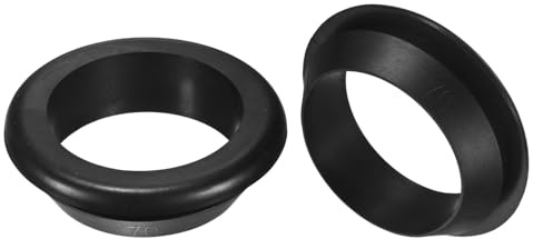 M METERXITY 2-Pack Cable Railing Rubber Grommets, 70mm Drill Hole 60mm ID Eyelet Ring Gasket for Wiring, Wire Cable, Automotive, Metal Cable Railing Post, Car Grommet [Black]