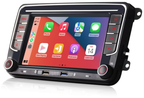 RCD330 Upgrade Autoradio für VW Golf 5 6 Jetta Passat Caddy Beetle, Wireless CarPlay & Android Auto, Linux Autoradio mit Physischem Lautstärkeregler, AM/FM/RDS, Bluetooth, Schnellstart, Plug &Play