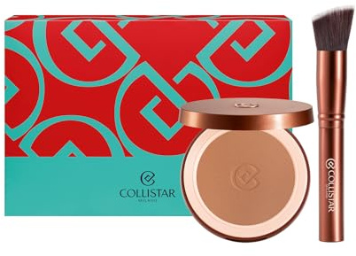 Collistar Cofanetto Regalo Make-Up Donna, Terra Polvere Abbronzante Effetto Seta 4.4 Hawaii Matte 10g, Pennello a Goccia, Pochette Elegante, Colore Naturale e Pelle Baciata dal Sole