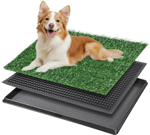 Hundetoilette,Welpentoilette 3-Schicht-Gras-Design Hält Gewichten von bis zu 15 kg Stand,Hundeklo Hundetoilette für Verstärkung Positiver Töpfchengewohnheiten bei Hunden 16 x 20 Zoll