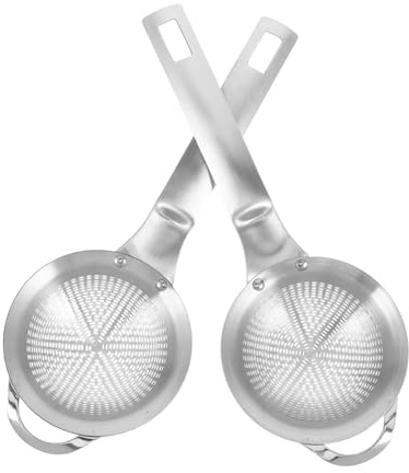 Toyvian 2 Pièces Mini Tamis Filtre à Thé Acier Inoxydable Passoire Fine avec Poignée Ergonomique Tamis Mini Portable pour Matcha Tisane Épices et Sucre Glace Polyvalent