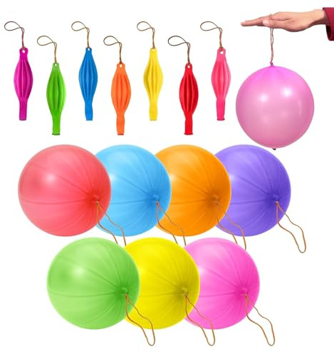 Nonzmun 60PCS Punch Balloons, Durable & Thick, Large Party Bag Fillers | Large Rainbow Balloons with Elastic Band, Punch Balloons for Party Bags Perfect for Party Favors, Birthday, Graduation, Gifts
