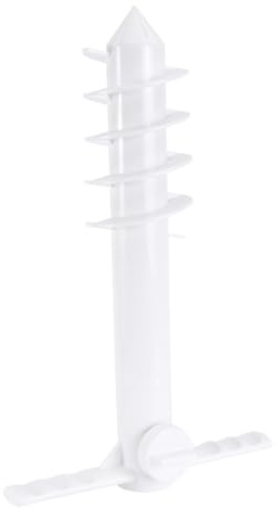SEWACC Ancre de Parasol de Plage en Abs Blanc 38x25 Cm, Accessoire Parapluie Extérieur Pratique pour Camping et Jardin, Piquet d'ancrage Sol Spiralé 5 Rotations, Fixation Stable Sable