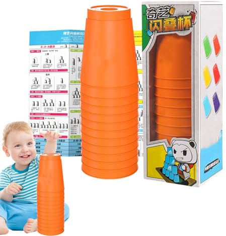 Dmuzsoih Stapelbecher,Stapelbares Und Verschachtelbares Spielzeug - Lustiges Stapelbares Becher Set,Für Kinder, Erwachsene Und Kleinkinder Zur Entwicklung Feinmotorischer Fähigkeiten Im