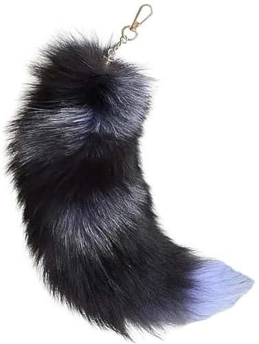 AZIDWERYQ Fuchsschwanz, realistisch, 40, 6 cm, pelziger Schwanz, Schlüsselanhänger, künstliches Tier mit Verschluss, dekorativer Therian für Schlüsselhandtasche, Cosplay, Stil 1, pelzig