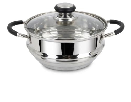 Blackmoor Cuiseur vapeur étagé en acier inoxydable 16/18/20 cm/sans PFAS/compatible avec tous les types de plaques, y compris l'induction/nécessités Gamme 69609