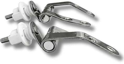 Kit Cerniere Copriwater Conca Ideal Standard termoindurente fisse inclinate a 45° Acciaio - per Sedili in termoindurenti Conca - Fissaggio inclinato con farfalla