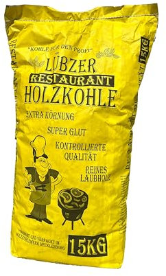 Favorit Grill-Holzkohle 15 kg (aus reinem Laubholz, extra große Körnung, langanhaltende Glut, Grillkohle in Restaurant-Qualität) 1500