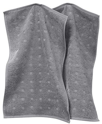Möve Gästetuch Quadretti 2er-Pack Walk-Frottier grau Größe 30x50 cm