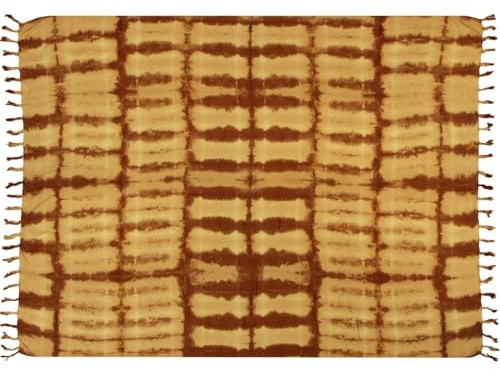 Wogeka Sarong – Blickdichtes luftiges Strandtuch in Beige Braun für Damen & Herren als Pareo Wickelrock Cover Up Strandkleid Wrap für den Strand 62