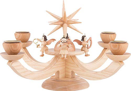 Adventsleuchter mit 4 sitzenden Engeln - 38x38x20 cm