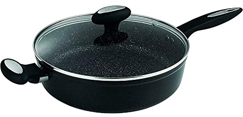 Zyliss Ultimate Antihaft Sautépfanne mit Deckel Induktion 28cm, Geschmiedetes Aluminium, Schwarz, Kein Öl oder Butter erforderlich, Spülmaschinenfest, 10 Jahre Antihaftgarantie