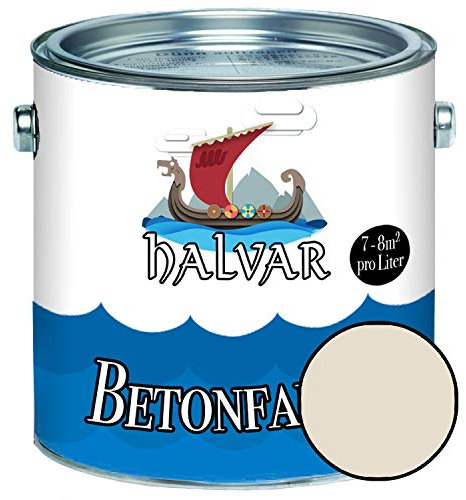 Halvar Betonfarbe/Bodenbeschichtung SEIDENMATT Gelb RAL 1000-1037 Fassadenfarbe (1 L, RAL 1013 Perlweiß)