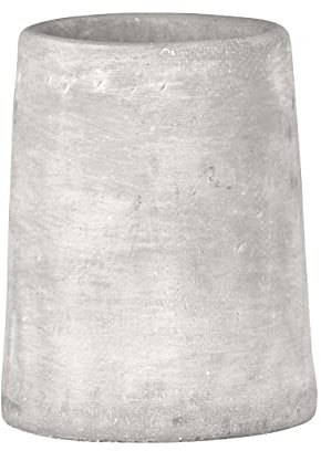 WENKO Zahnbürstenhalter Villena, Becher für Zahnpflegeutensilien aus stabilem Beton, rustikales Badaccessoire für Bad & Gäste-WC, Zahnputzbecher in Natursteinoptik, Maße: Ø 7,4 x 9,5 cm, Grau