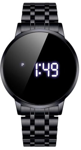 RORIOS Herren Digitaluhr Touchscreen Armbanduhr Quartz Uhr mit Edelstahlarmband Elektronische Uhr für Herren