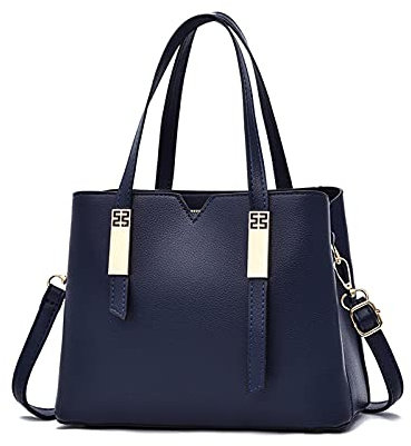 NICOLE & DORIS Henkeltasche Damen Handtaschen Elegante Umhängetasche Shopper Tote Handtasche Schultertasche PU Leder Businesstasche Frauen Klassische Tasche Navy Blau
