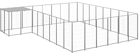 GuyAna Hundezwinger Silbern 15,73 m² Stahl Freilauf Dog Crate Indoor Kaninchen Freilaufgehege