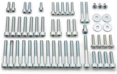 Easyboost Schraubensatz 53 Schrauben Stahl verzinkt für AM6 Schaltmoped 50 ccm MBK Xlimit Xpower DT Aprilia RS XP6-XPS Beta Rieju TZR Sherco
