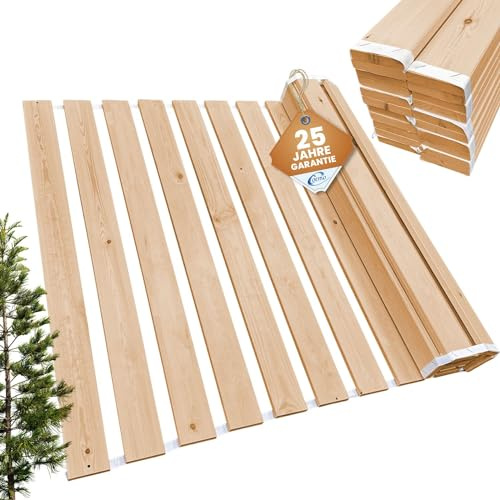 Somier enrollable de 80 x 190 cm – 20 listones – somier extra fuerte de madera maciza – soporta hasta 250 kg – Somier para cama individual o doble