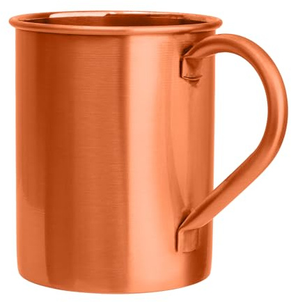 BIFFELY Moscow Mule - Tazas de cobre 100 % puro de grado alimenticio, hechas a mano con acabado martillado lacado, borde redondeado suave, mango ergonómico (sin remaches) con agarre sólido
