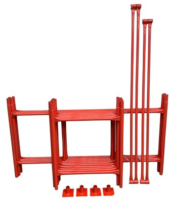 HILL TOP FABRICATIONS CO (1998) LTD - Scaffolding Tower 5.02 Meters (16'6) Working Height 6x2 Base Size. Steel & Polyester Powder Coated (PPC) Safety Orange for A High Quality Durable Finish.