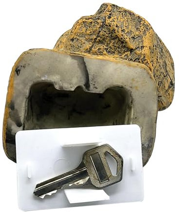 FmtwPhn Rock Key Hider, Fake Rock für Schlüssel, Stein-Schlüsselversteck-, Kunstharz-Ersatzschlüsselverstecke verstecken eine Schlüssel-Safe-Aufbewahrungsbox für Gartenstatuen,