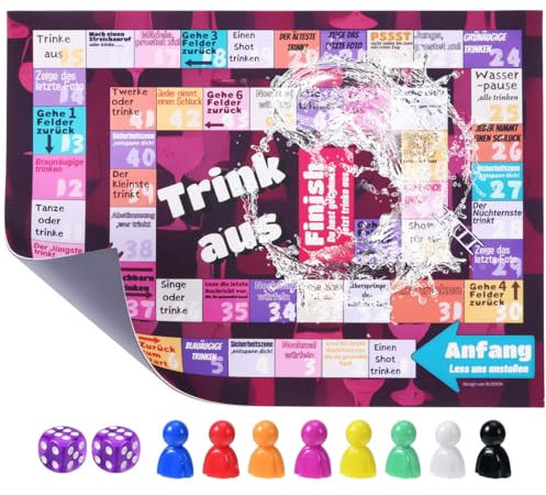 BLOOOK Trinkspiele Bbrettspiele für Erwachsene,Saufspiele,Partyspiele ab 18 Geburtstag,Spiele für Erwachsene,Gesellschaftsspiele,Activity Spiel