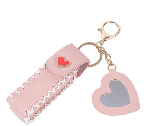 Porte-rouge à lèvres - Porte-baume à lèvres - Porte-clé - Porte-baume à lèvres portable en cuir synthétique - Porte-rouge à lèvres ergonomique avec boucle de ceinture pour baume à lèvres, brillant à