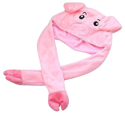 ibasenice Lustige Schweinemütze Mit Beweglichen Ohren Jungen Und Mädchen Mütze Beanie Für Kinder Und Erwachsene