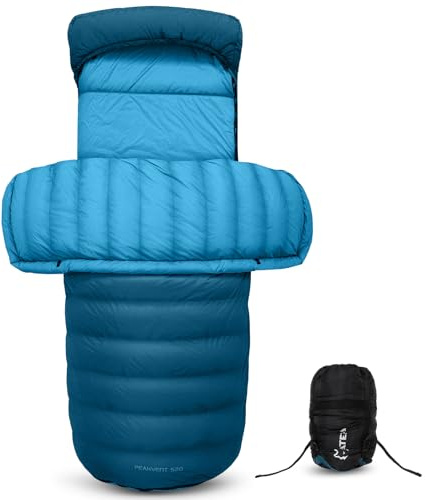 ATEPA Down Sleeping Bag for Adults, 700FP Recycled 35°F 40°F 45°F Ultralight Cold Weather 3 Season Compact Packable Sleeping Bag with Compression Sack for Backpacking Camping Hiking, Blue